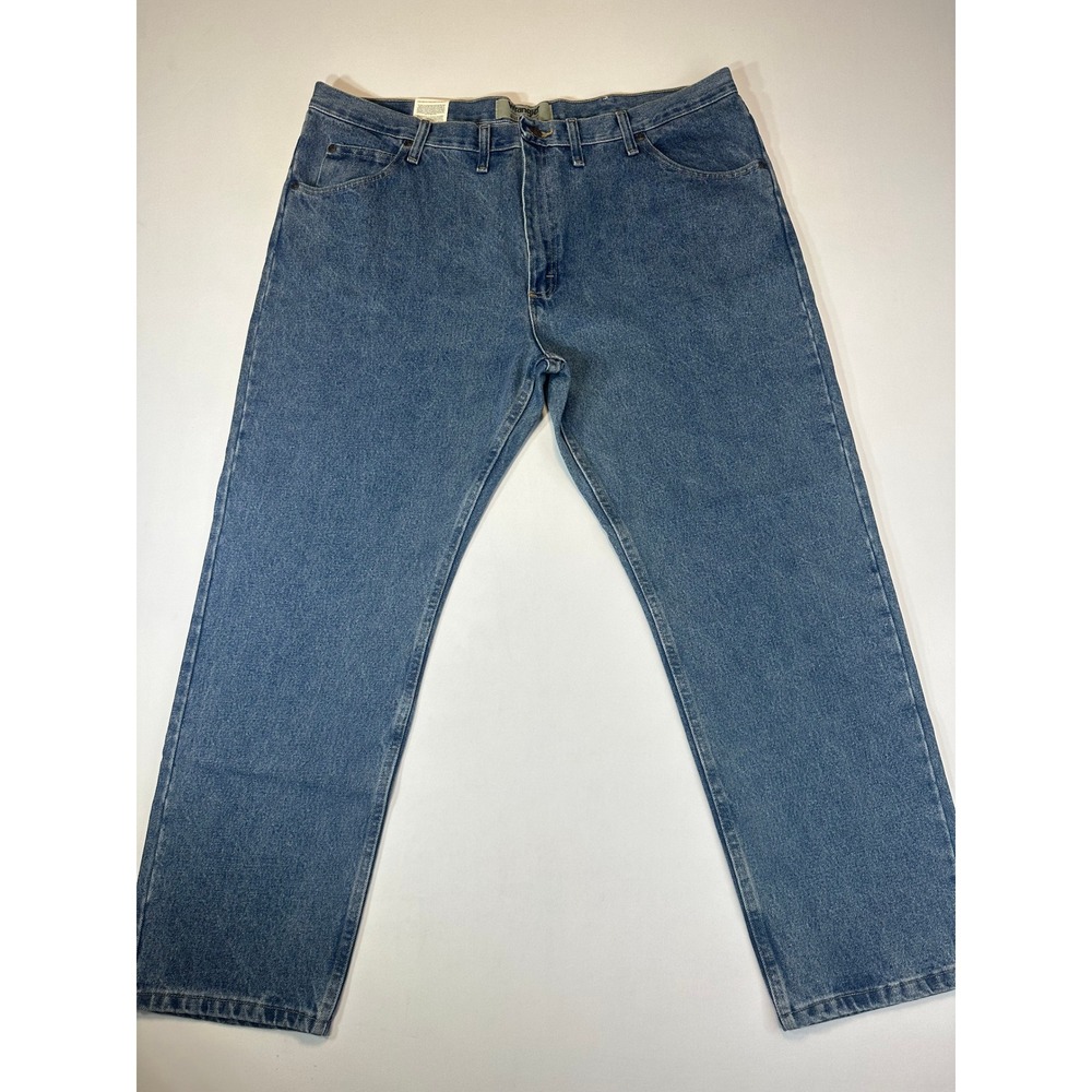 Wrangler Authentics Mens Straight Leg Jeans Medium Wash Blue Denim 44x30